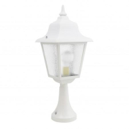 Borne classique décorative ROB IP43 - E27 - blanc style rustique - finition verre gelé - hauteur totale 592 mm - disponible en blanc et noir_2