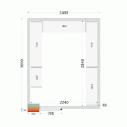 Chambre froide positive CRPF2430 Blanc 2400 x 3000 x 2200 mm TEFCOLD_2