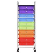 Vidaxl chariot de rangement mobile à 10 tiroirs multicolore plastique 320406_2