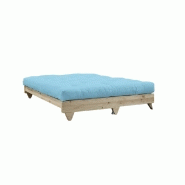 Banquette convertible futon Fresh en pin - Coloris bleu clair - Couchage 140x200 cm - Karup_2