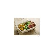 Boite repas écrue en bagasse - Bio Futura - 1050 ml - Compostable et résistante aux liquides - SCSBMB1L_2