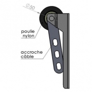 Paire de supports et poulies nylon pour portes sectionnelles de garage