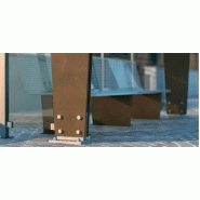 Abri bus omnibus / structure en acier / bardage en verre trempé / avec banquette / 370 x 175.5 cm_2