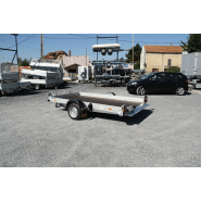 Remorque qui se pose au sol à 1 essieu bpw 1350 kg avec freins pour le transport de grosse moto gros cube - humbaur - hkt 4095_2