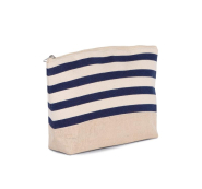 Pochette accessoires imprimé marin - coton et jute avec fermeture zippée - Réf: KI0752_2