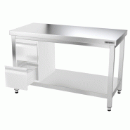 Tables Inox centrales Premium avec Etagère - P 600 mm | Ggm - 1000_2