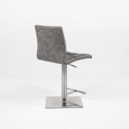 Tabourets de bar réglables et pivotants - coque rembourrée - métal chromé et acier brossé_2