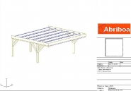 Abri monopente en sapin lamellé collé pour 2 voitures avec porte à faux - 6.04m x 6.02m_2