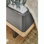 Cadre de lit GIRBO 180 x 200 cm - Graphite et Chêne Artisan - Style contemporain avec tête de lit incluse_2