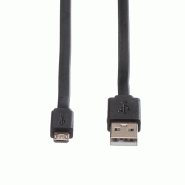 ROLINE Câble USB 2.0, USB A mâle - Micro USB B mâle, noir, 1 m_2