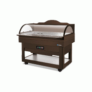 Buffet réfrigéré mural avec cuve pour bacs GN1/1 en bois noyer clair SCAIOLA_2