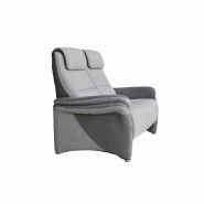 Canapé fixe 2 places ZILIA - Microfibre tissu bi-color gris clair/gris foncé - Design contemporain et confort avec ressorts No-Sag_2