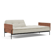 Innovation Living - Canapé-lit design Dublexo Lauge Mixed Dance Natural convertible 115x210 cm - Accoudoirs noyer et métal noir_2