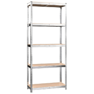 Vidaxl étagères à 5 niveaux 4 pcs argenté acier et bois d'ingénierie 3154156_2