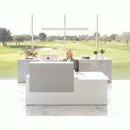 Bureau d'accueil Pano avec partie PMR - Ofitres - 160, Blanc, Gris brillant_0