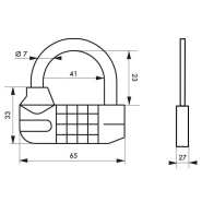 Cadenas Saturn à combinaison modifiable - 10 000 combinaisons possibles - 4 ou 5 viroles - Anse normale ou demi-haute - THIRARD_2