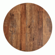 Plateau de table rond 60 cm effet bois vieilli | Bolero - DR822_2