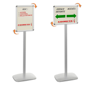 Porte-affiches Cadro-Clic® A4 + A3 sur pied H 133 cm - aluminium anodisé naturel - Réf.214015_2