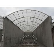 Toit fixe en aluminium et polycarbonate pour abris de stockage largeur jusqu'à 7m50_2