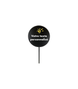 Signalétique métal couleur noir sur pied avec rond personnalisé diamètre 30 cm - Référence : LSTF300N-PERSO_2