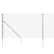Vidaxl clôture à mailles losangées avec ancrage argenté 1x10 m 154017_2