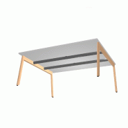 Bureau 2 personnes Ogi Wood - MDD - Non, Blanc, 120 x 141 cm_2