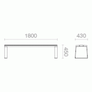 Banquette d'extérieur en acier avec finition résistante