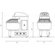 Pétrin professionnel PEBxMS - Caplain - 40 à 250 kg - 2 vitesses et cuve inox_2
