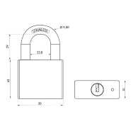 Cadenas à clé Rinox 50mm - Anse inox - 4 clés réversibles - Mécanisme à goupilles - Double verrouillage_2