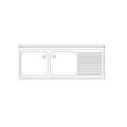 Patapllv_9 - ponge inox spéciale lave-vaisselle - maison patay - piétement avec 4 pieds - egouttoir à gauche ou à droite_2