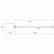 Scellé à tige lisse - PP - Longueur 200 mm - Tige Ø3.5 mm - Platine 42x32 mm - Bleu_2