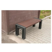 Banc public 100% plastique recyclé - UENO - Noir et marron - Longueur 130 ou 180cm - Imputrescible et sans entretien_2