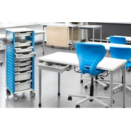 Armoire mobile d'apprentissage multifonctionnelle, adaptable de 1 à 4 hauteurs de dossiers et accessibles sur 3 côtés_2