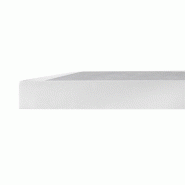 Plateau de table extérieur carré en verre trempé effet pierre gris clair bord blanc 700 mm | Bolero - FU514_2