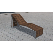 Chaise longue en acier inoxydable & Bois exotique - Référence MUB20_2
