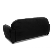 Canapé fixe club 3 places - design vintage anglais - polyuréthane noir - fabrication italienne_2