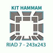 KIT CABINE HAMMAM À CARRELER RIAD 7 - 243X243 - 7 PLACES_2