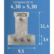 Poutrelle en béton précontrainte avec étai maniable, économique et rectiligne - X114 5,10m KP1 - légère et optimisée pour entrevous EMX ou isoleader SPX_2