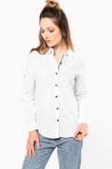 Chemise de travail lin et coton manches longues femme - Réf: K589 - Kariban_2