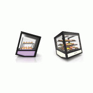 Vitrine réfrigérée de présentation cubique à poser base avec rétro illuminée et RGB QBO Sayl - 2 étagères_2