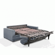 Canapé convertible Premium 160 cm - sommier à lattes Renatonisi - matelas Bultex Tweed bleu - ouverture express_2