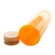 Bouteille en RPET - 500 ml - Couvercle en bambou - Sans BPA - Couleur orange_2