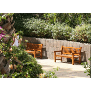 Banc public Göteborg UM345 - bois tropical traité avec finition teinte naturelle_2