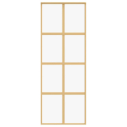 Vidaxl porte coulissante doré 76x205 cm verre esg clair et aluminium 155184_2