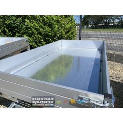 Remorque Benne SARIS - 276x150 cm - PTAC : 1500 kg - 1 Essieu - Freinée - Référence K1 276 150 1500 1