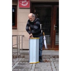 Rampe aluminium pliante - largeur 80 cm ou 90 cm, longueur 180 cm - PMR avec bordure chasse roue