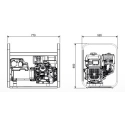 GE 8000 HBT Groupe électrogène portatif - Mosa - Honda - Triphasé 7 kVA PRP - 50 Hz