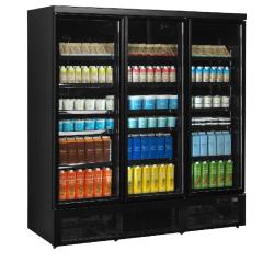 Vitrine réfrigérée noire Atom Maxi C3DBB - 3 portes  TEFCOLD