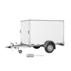 Remorque fourgon bois Saris - DV135 - 1 essieu roues extérieures - PTAC : 1350 kg - 256 x 134 x H150 cm