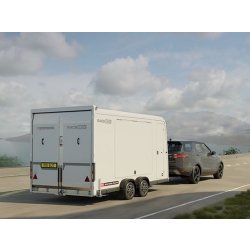 Remorque porte-voiture fermée double essieu pour voitures classiques, sport automobile et véhicules compacts - RACE BOX - 610-4019-30-2-12-B